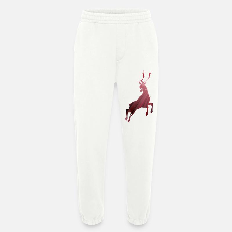Umriss eines springenden Hirsches - Heavyweight Jogginghose - made by SPREAD  - OFF WHITE