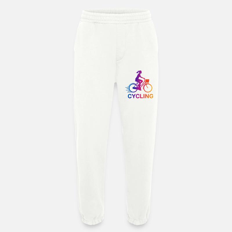 Rainbow Gradient Cyclist - Heavyweight Jogging Pants - made by SPREAD  - OFF WHITE