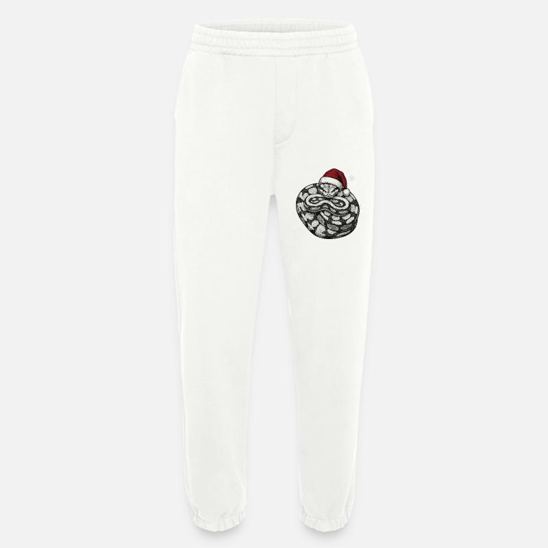 Königspython Weihnachten Ball Python Schlange - Heavyweight Jogginghose - made by SPREAD  - OFF WHITE