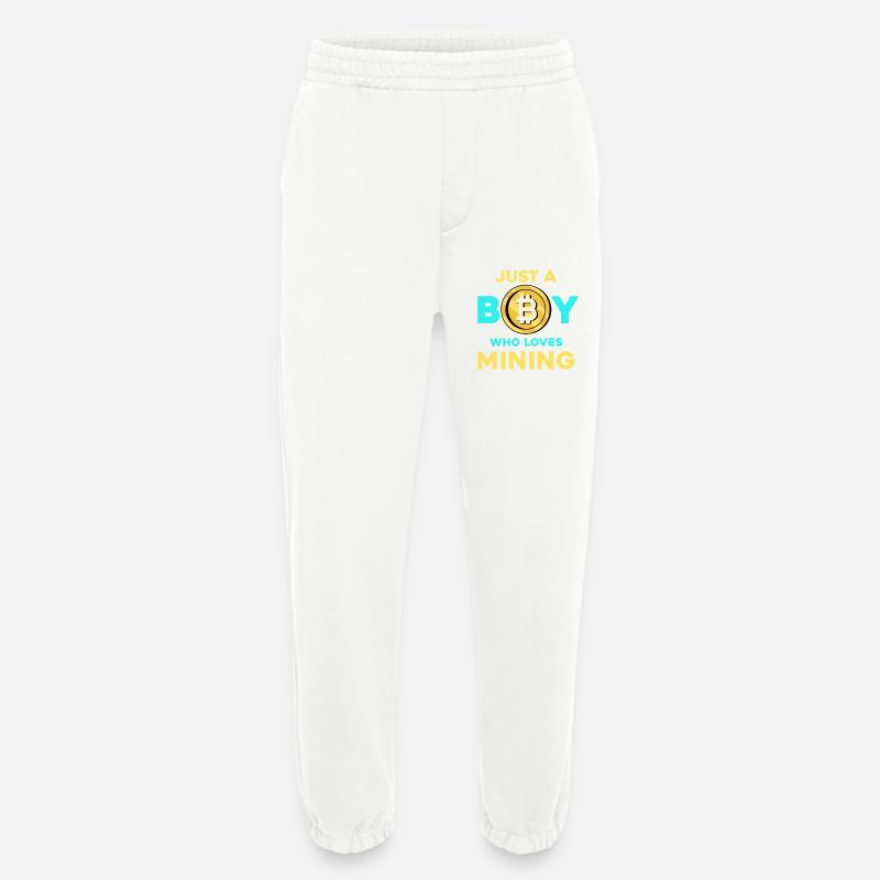 Krypto Mining Junge – Bitcoin Leidenschaft - Heavyweight Jogginghose - made by SPREAD  - OFF WHITE