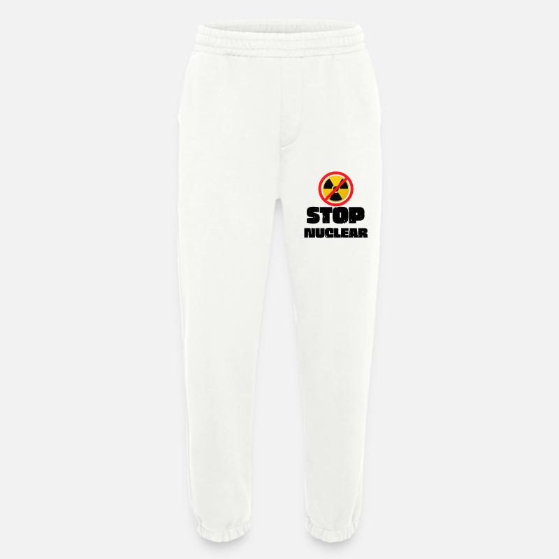 Stop Nuclear - Heavyweight Jogging Pants - made by SPREAD  - OFF WHITE