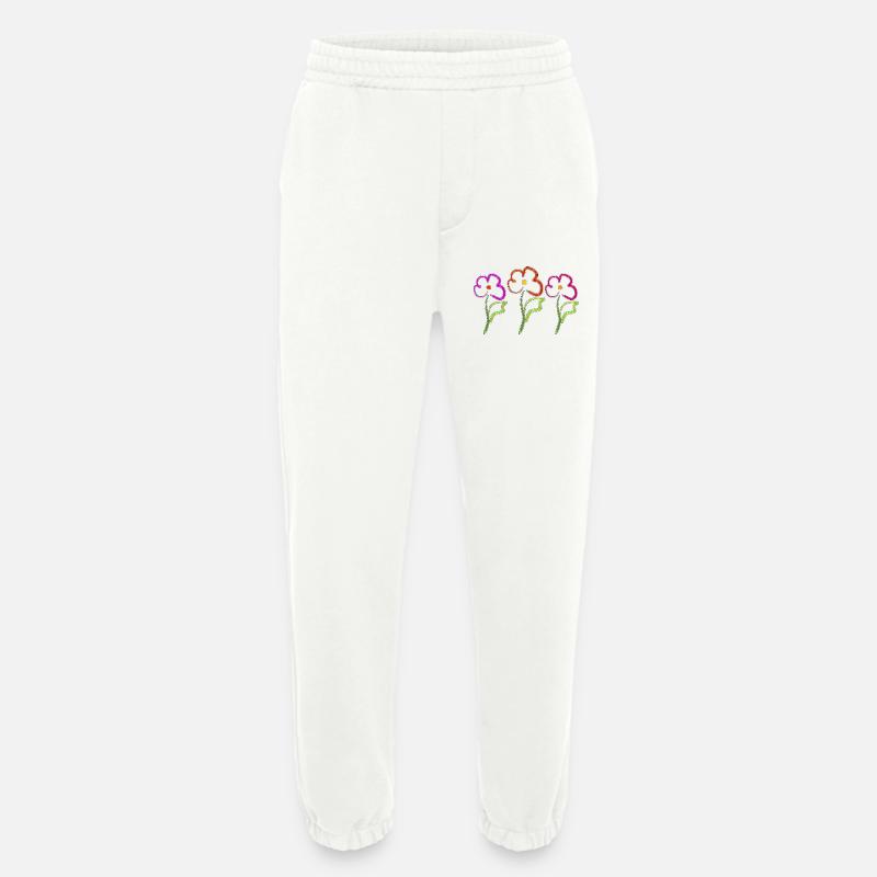 Flowers - Heavyweight Jogging Pants - made by SPREAD  - OFF WHITE