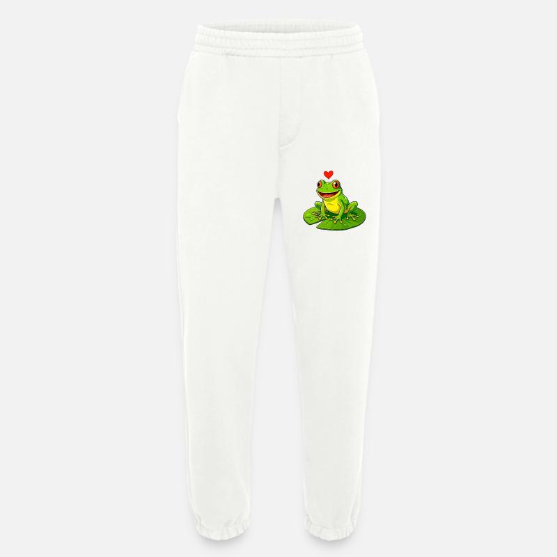 Frosch mit Herz auf Seerose. - Heavyweight Jogginghose - made by SPREAD  - OFF WHITE