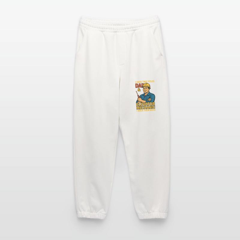 Funny Elevator Inspector Dad And Elevator Mechanic Heavyweight Jogging Pants - made by SPREAD 
