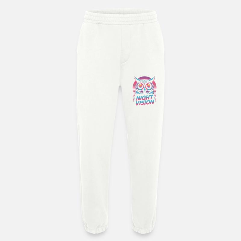 Night Vision Eule Retro Synthwave Nacht - Heavyweight Jogginghose - made by SPREAD  - OFF WHITE