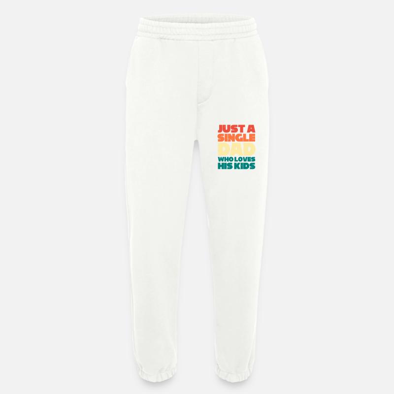 Single Dad Father Single Single Parent - Heavyweight Jogging Pants - made by SPREAD  - OFF WHITE
