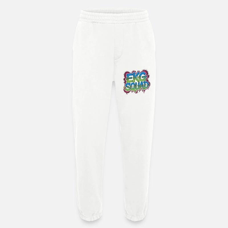Cardiac Tech ECG Squad Pacemaker Technician - Heavyweight Jogging Pants - made by SPREAD - OFF WHITE
