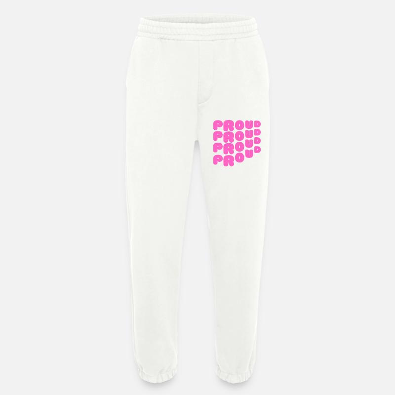 Pride / CSD / LGBTQ+ Design "PROUD" - Heavyweight Jogginghose - made by SPREAD  - OFF WHITE