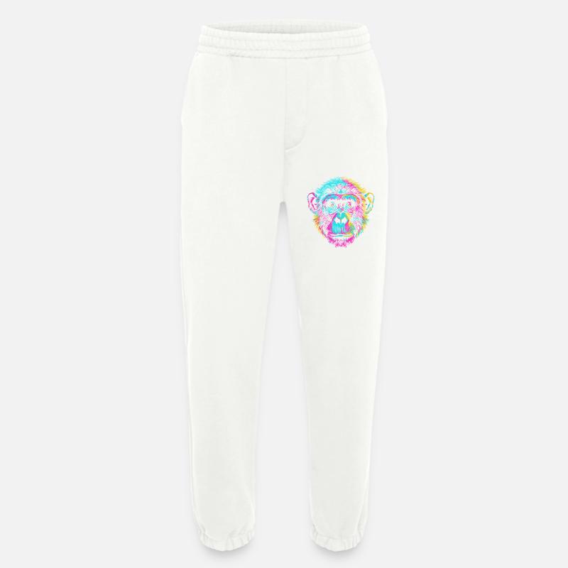 Bunter Schimpanse im Neon-Art Stil - Heavyweight Jogginghose - made by SPREAD - OFF WHITE