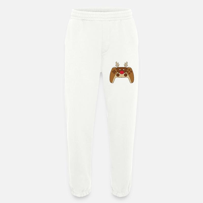 Reindeer Video Game Controller Christmas Player - Heavyweight Jogging Pants - made by SPREAD - OFF WHITE