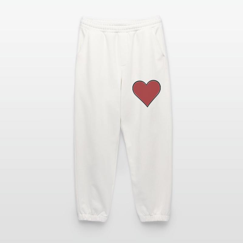 Red Heart Comic Thick Contour Vector Heavyweight Jogging Pants - made by SPREAD 