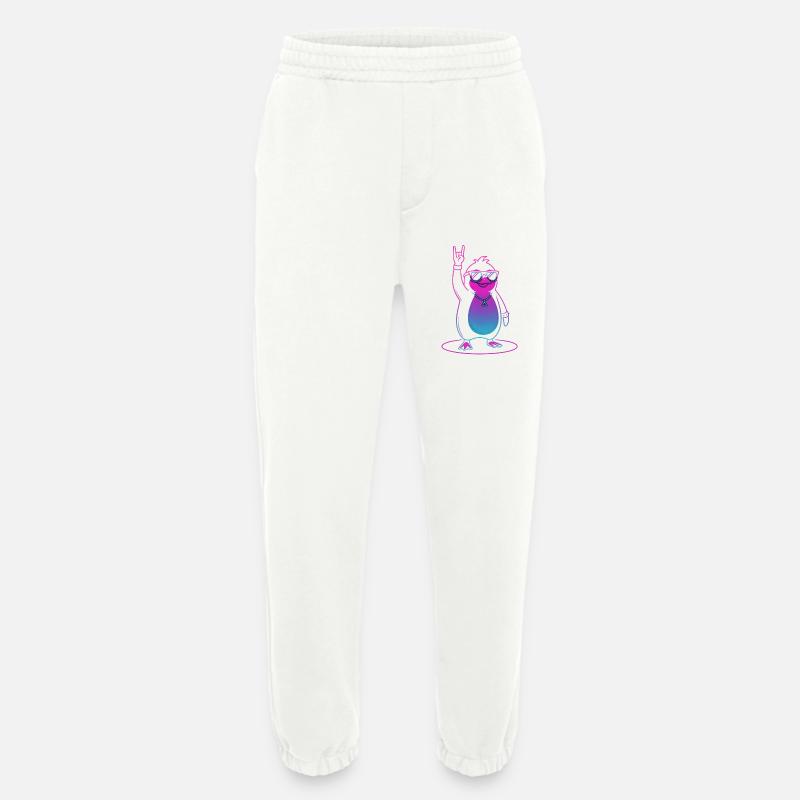 Cooler Rock Pinguin mit Sonnenbrille - Heavyweight Jogginghose - made by SPREAD  - OFF WHITE