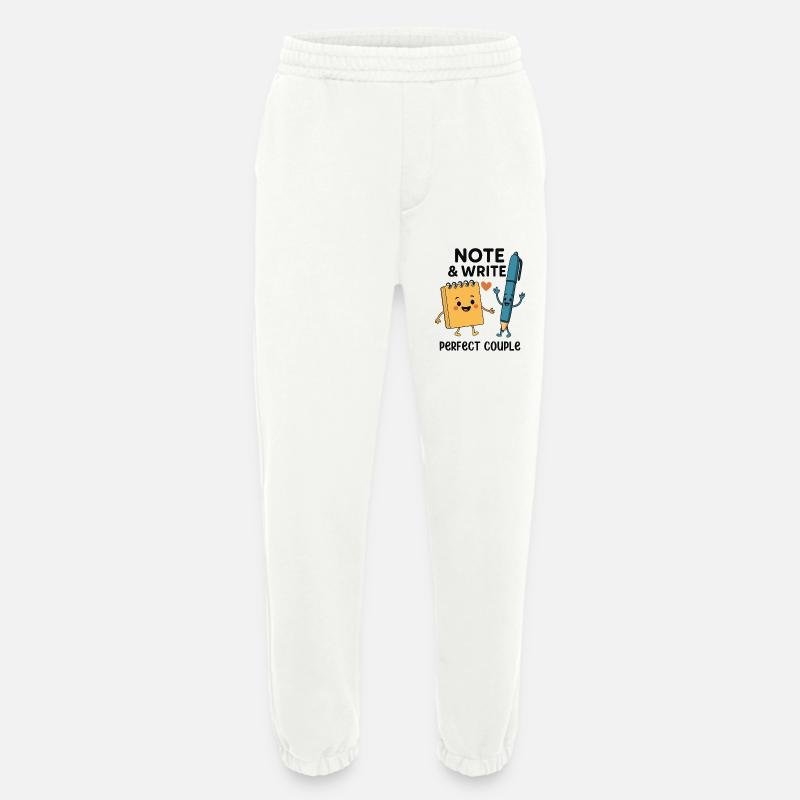 Note & Write Perfect Couple Fun Design - Heavyweight Jogginghose - made by SPREAD  - OFF WHITE