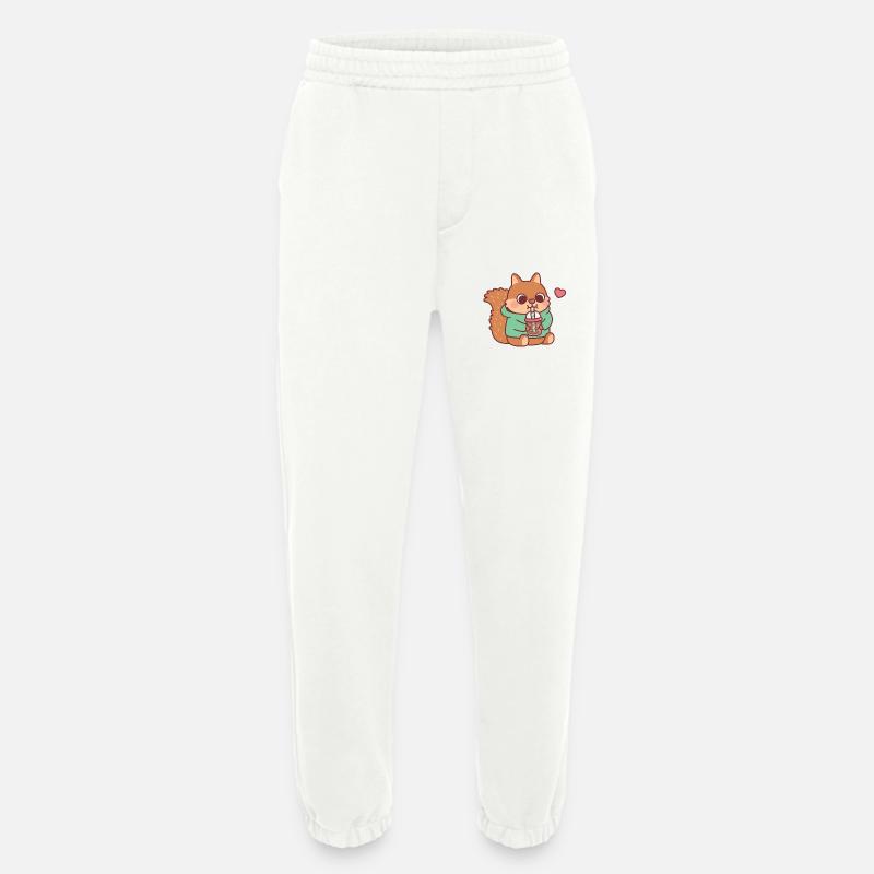 Süßes Eichhörnchen liebt Boba-Tee - Heavyweight Jogginghose - made by SPREAD  - OFF WHITE