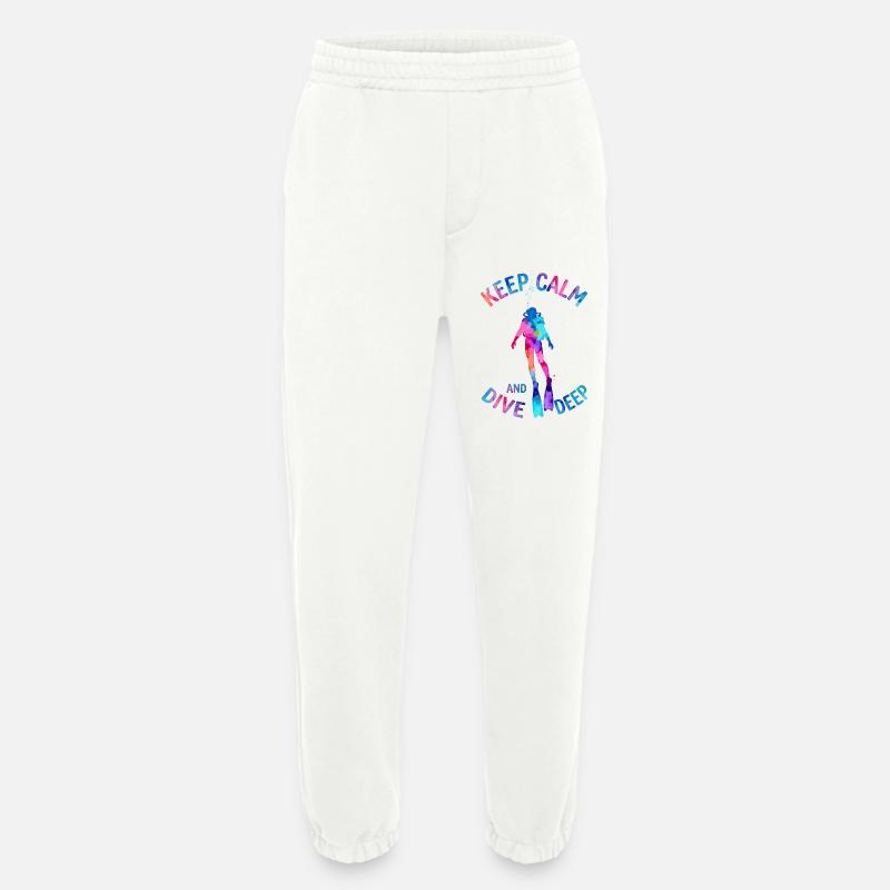 Keep Calm Dive Deep Bunter Taucher - Heavyweight Jogginghose - made by SPREAD  - OFF WHITE