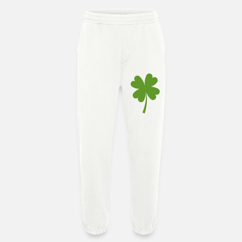 Solid four-leaf clover - Heavyweight Jogging Pants - made by SPREAD  - OFF WHITE