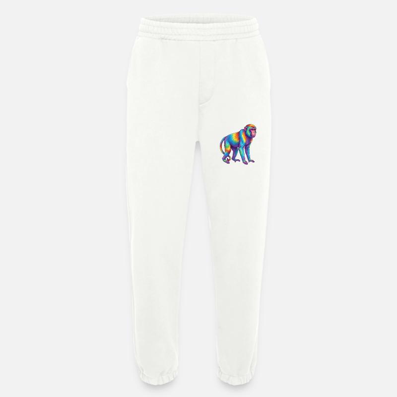 Bunte Affen-Regenbogen-Pop-Art-Aquarell - Heavyweight Jogginghose - made by SPREAD  - OFF WHITE
