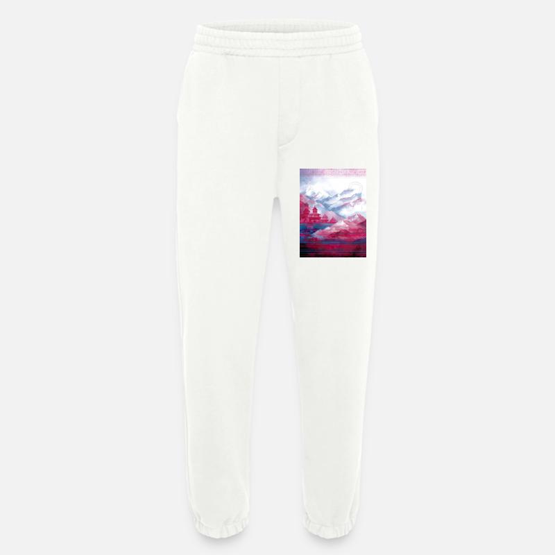 Psy-Art | Tempel im Himalaya - Heavyweight Jogginghose - made by SPREAD  - OFF WHITE