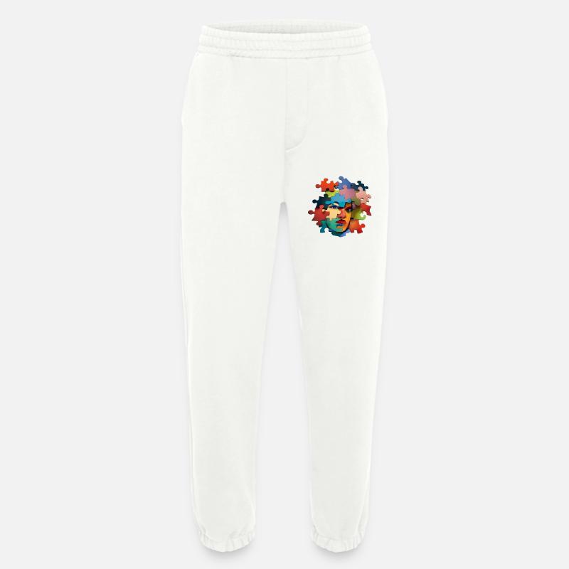 Puzzlesporträt Farbexplosion - Heavyweight Jogginghose - made by SPREAD  - OFF WHITE