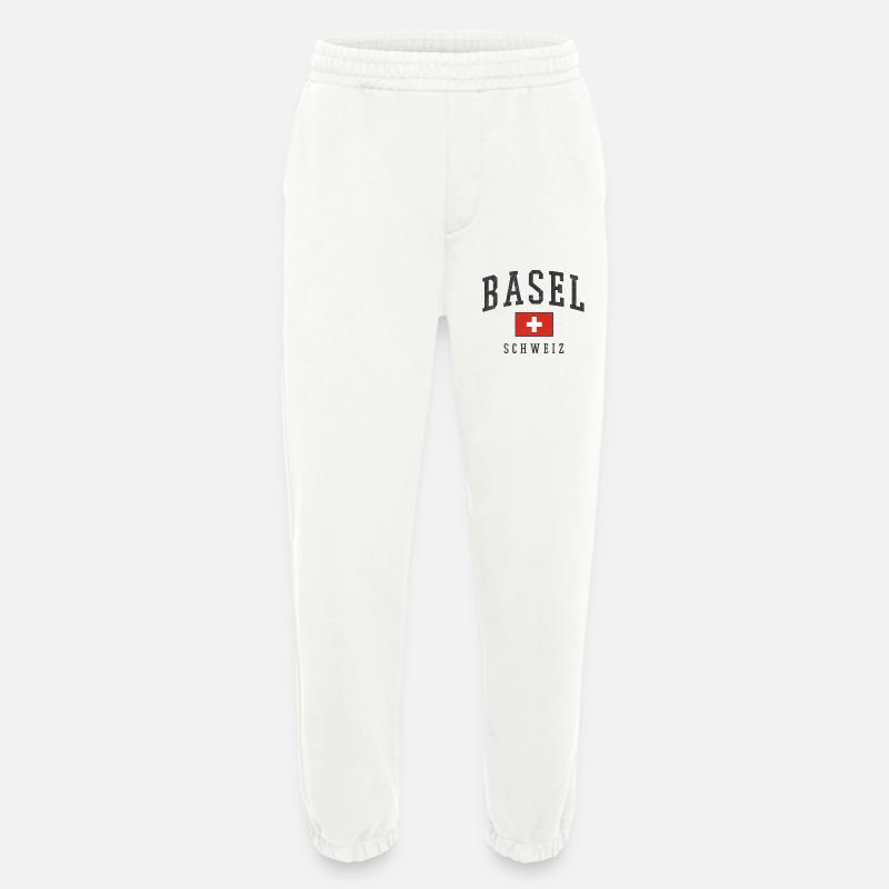 Basel Schweiz Design mit Flagge  - Heavyweight Jogginghose - made by SPREAD  - OFF WHITE