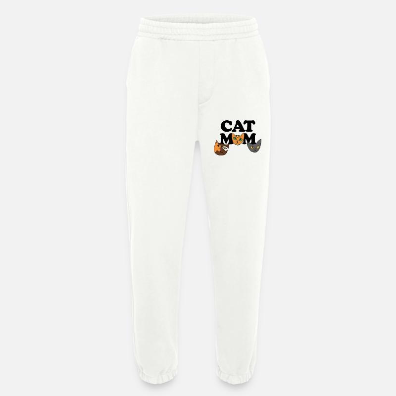 Three Cat Faces in Bold Palette - Heavyweight Jogging Pants - made by SPREAD  - OFF WHITE