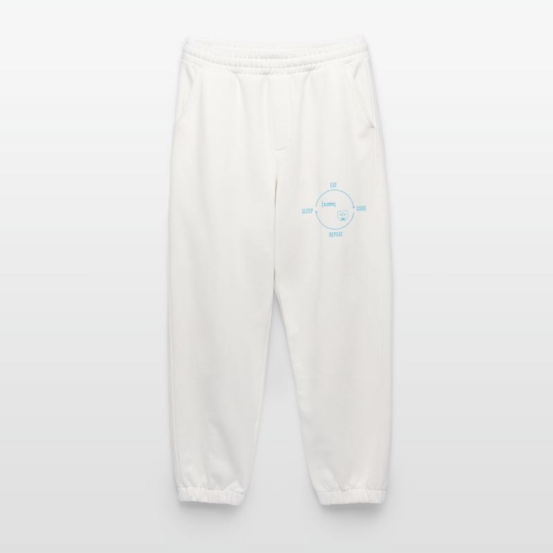 Répétition du code Manger Sommeil - Cycle du programmeur Pantalon de jogging bio épais fabriqué en UE