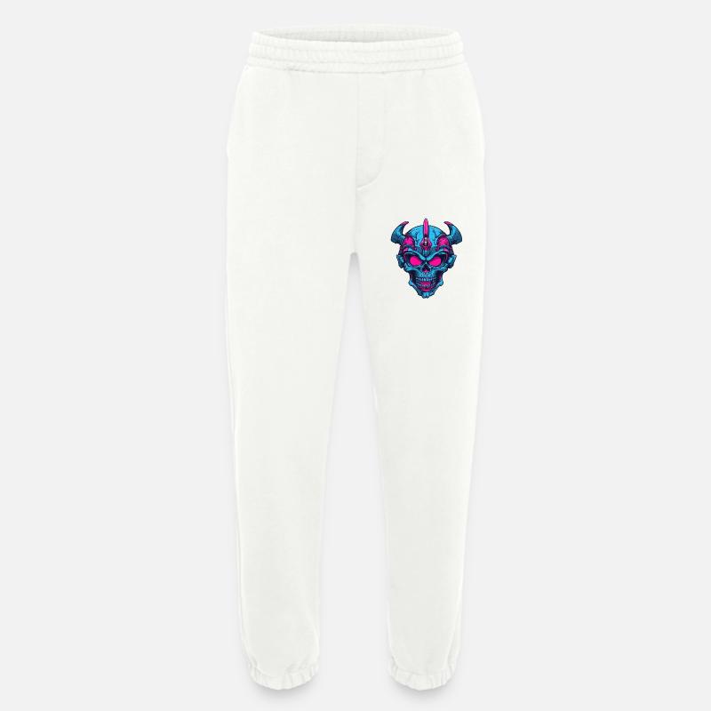 Neon Dämonenschädel - Heavyweight Jogginghose - made by SPREAD  - OFF WHITE