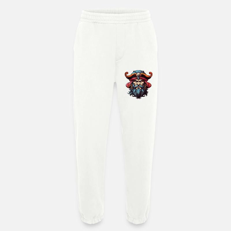 Pirate à la barbe comic - Pantalon de jogging bio épais fabriqué en UE - OFF WHITE