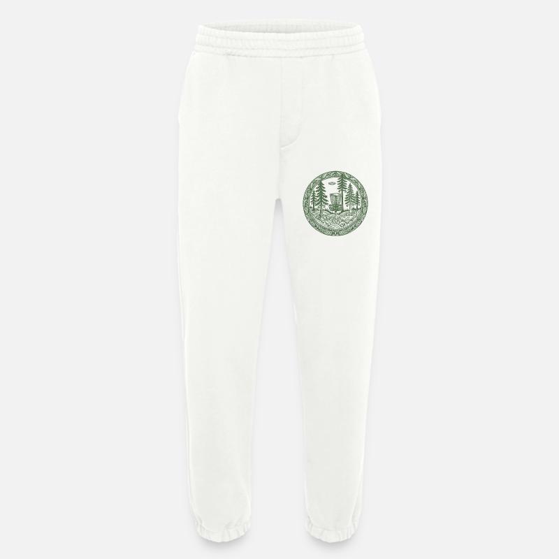 Forest Disc Golf Basket Flying Disc Course Scene - Heavyweight Jogging Pants - made by SPREAD  - OFF WHITE