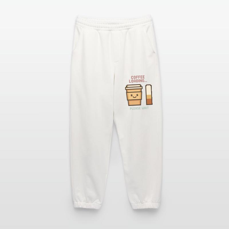 Coffee Loading Pixel Art - Morning Start with Charm Heavyweight Jogging Pants - made by SPREAD 