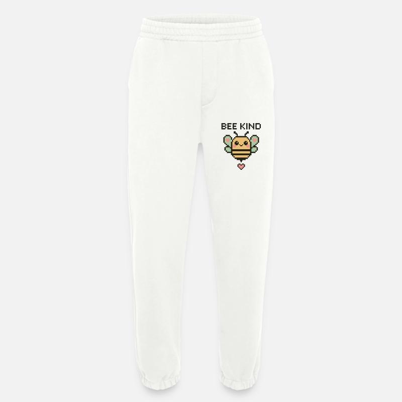 Bee Child - Pixel Bee with Hearts - Heavyweight Jogging Pants - made by SPREAD  - OFF WHITE