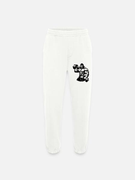 Muscular gorilla doing bodybuilding - Heavyweight Jogging Pants - made by SPREAD  - OFF WHITE
