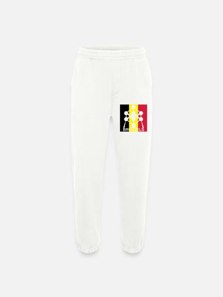 Brussels Atomium – Belgian Flag Square Icon - Heavyweight Jogging Pants - made by SPREAD  - OFF WHITE