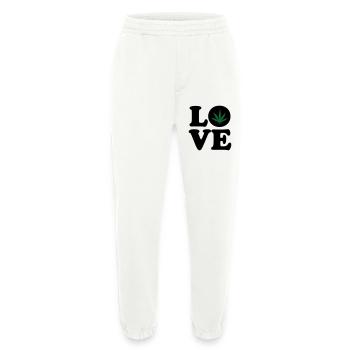 Love weed cannabis - Heavyweight Jogging Pants - made by SPREAD  - OFF WHITE - Front
