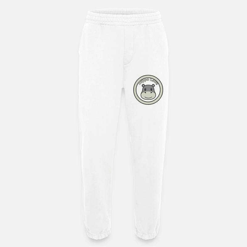 Hippo Love Hippo Logo Badge - Heavyweight Jogging Pants - made by SPREAD  - OFF WHITE