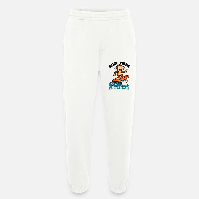 Surf Vibes, Monkey Edition. Glücklicher Surfaffe - Heavyweight Jogginghose - made by SPREAD  - OFF WHITE