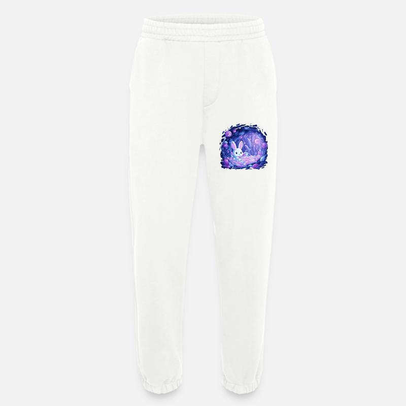 Sugar Cave Bunny in Candy Light - Heavyweight Jogging Pants - made by SPREAD  - OFF WHITE