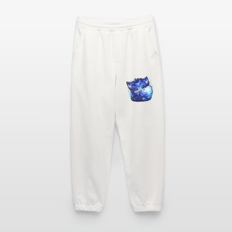 Blauer Eisfuchs Chibi-Design Heavyweight Jogging Pants - made by SPREAD 
