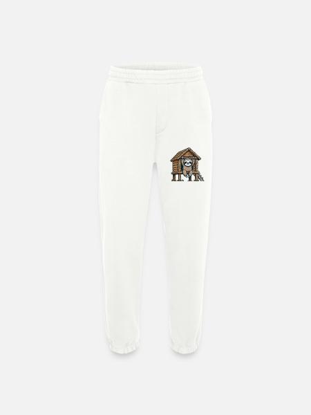 Sloth in Treehouse Illustration - Heavyweight Jogging Pants - made by SPREAD - OFF WHITE