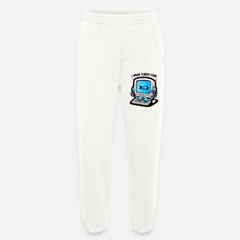 I Speak Fluent Code Retro Computer - Heavyweight Jogging Pants - made by SPREAD  - OFF WHITE