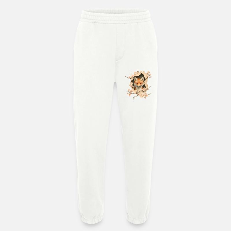 Fuchs mit Kirschblüten - Heavyweight Jogginghose - made by SPREAD  - OFF WHITE