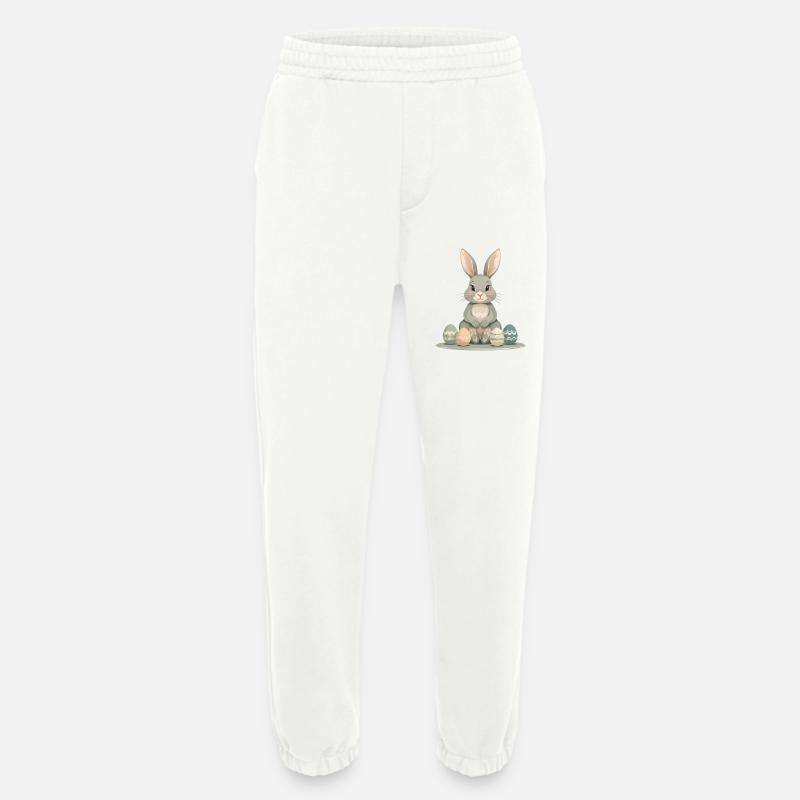 Pastel Bunny Easter Eggs - Heavyweight Jogging Pants - made by SPREAD  - OFF WHITE