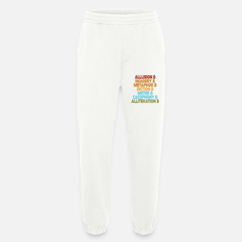 Literary Devices Typography Stack - Heavyweight Jogging Pants - made by SPREAD  - OFF WHITE