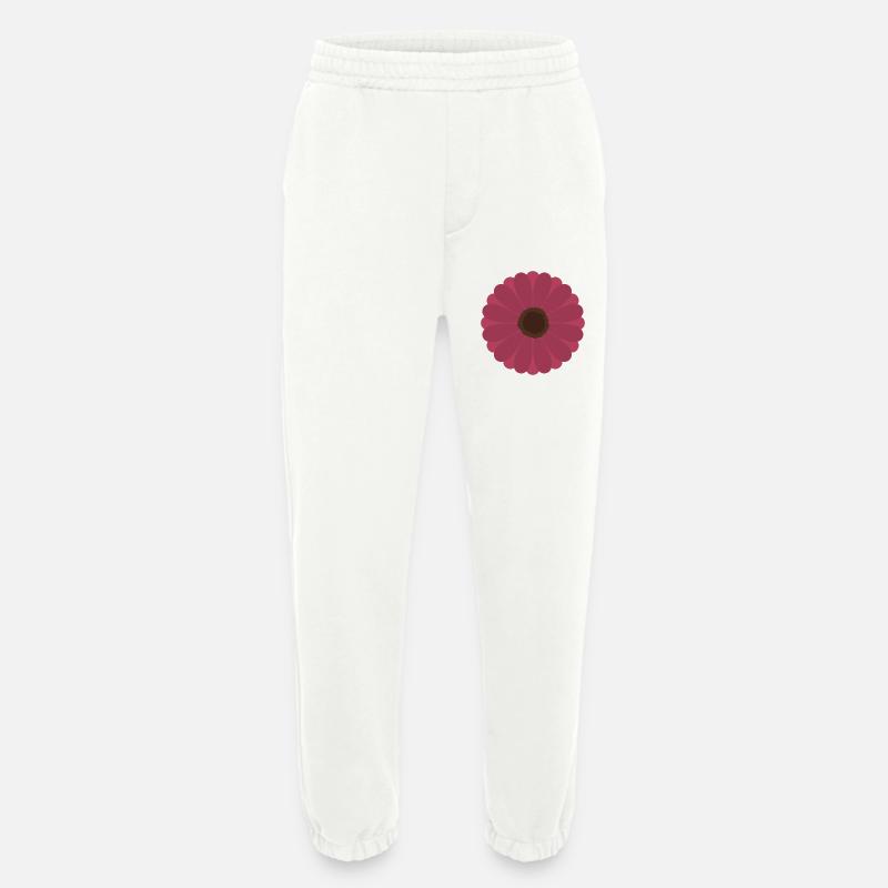 Pink Gerbera Bloom Pattern - Heavyweight Jogging Pants - made by SPREAD  - OFF WHITE