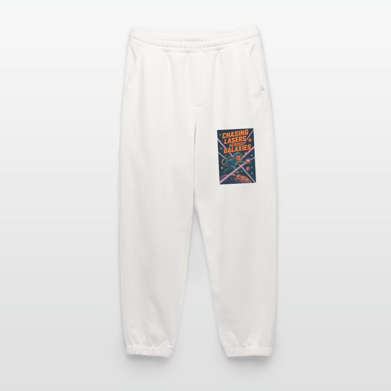 Laser Hunt Through Galaxies | Space Cat Sci-Fi Heavyweight Jogging Pants - made by SPREAD 