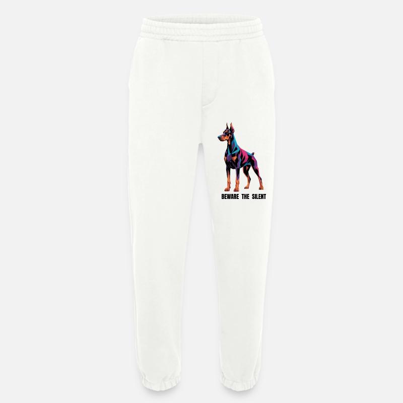 Geometric Doberman Pinscher - Beware The Silent -  - Heavyweight Jogging Pants - made by SPREAD  - OFF WHITE