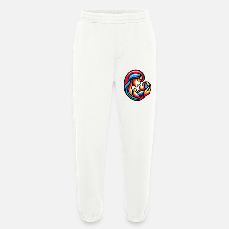 Bunte Mutter-Kind-Harmonie - Heavyweight Jogginghose - made by SPREAD  - OFF WHITE
