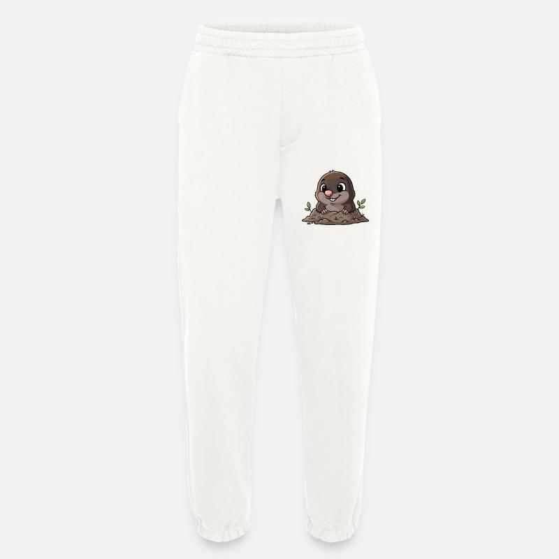 Cute mole digging - Heavyweight Jogging Pants - made by SPREAD  - OFF WHITE
