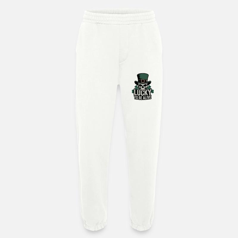 Glücksschädel: Lucky to be Alive - Heavyweight Jogginghose - made by SPREAD  - OFF WHITE