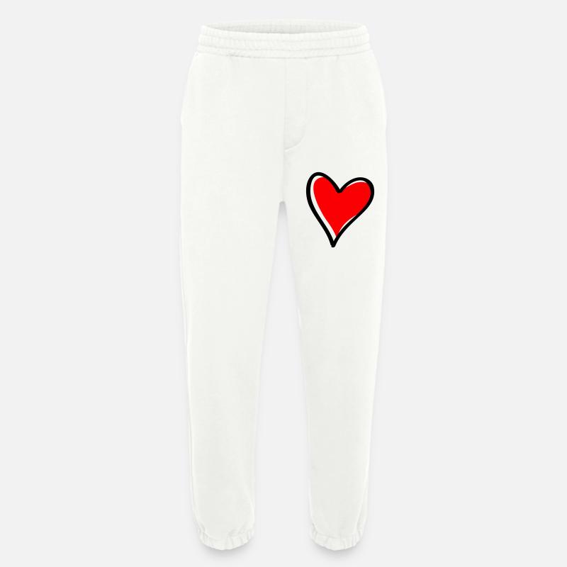 Rotes Herz Minimal-Icon - Heavyweight Jogginghose - made by SPREAD  - OFF WHITE